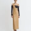 Nanushka Ferriti - Okobor™ Alt-Leather Midi Dress - Oak/Grey