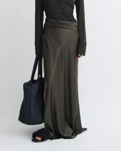 Nanushka Scylla - Mesh Jersey And Slip Satin Dress - Dark Green/Anthracite -Nanushka Fashion Store NW25PFDR02969 3