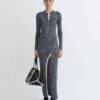 Nanushka Dakoa - Striped Terry Merino Maxi Dress - Grey Stripe