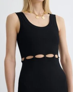 Nanushka Maves - Knitted Midi Dress - Black -Nanushka Fashion Store NW25PFDR04899MAVES BLACK COMPACTVISCOSE 3