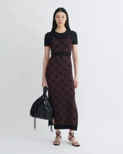 Nanushka Maves - Knitted Midi Dress - Symbol Tile Mahogany