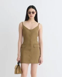 Nanushka Peitho - Tailored Mini Dress - Brown -Nanushka Fashion Store NW25PFDR06677 3
