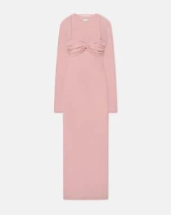 Nanushka Artemiz - Mesh Jersey Midi Dress - Pink