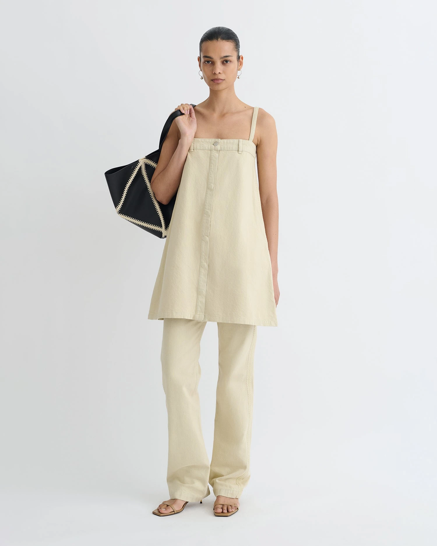 Nanushka Lidwina - Denim Mini Dress - Beige 3 Nanushka Lidwina - Denim Mini Dress - Beige - Image 3