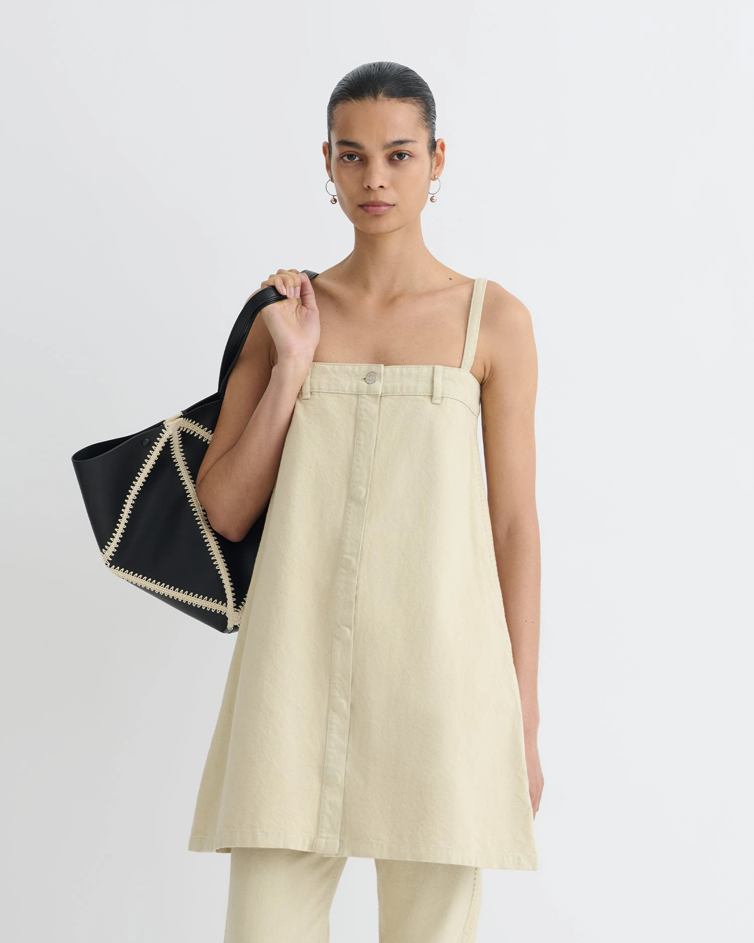 Nanushka Lidwina - Denim Mini Dress - Beige 1 Nanushka Lidwina - Denim Mini Dress - Beige