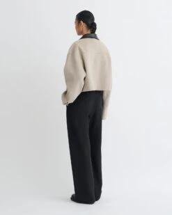 Nanushka Phebe - Cropped Double Wool Jacket - Stone/Black 7 Nanushka Phebe - Cropped Double Wool Jacket - Stone/Black -Nanushka Fashion Store NW25PFJK12392 2