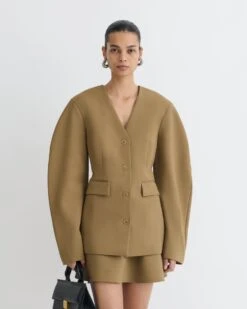 Nanushka Kaori - Elongated Blazer - Brown