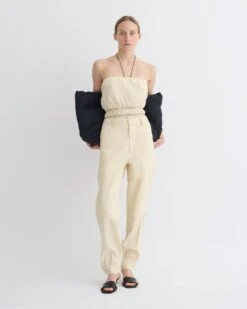 Nanushka Daron - Glass Poplin Pants - Oat