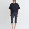 Nanushka Saoirse - Paper Jersey Capri Pants - Dusty Blue