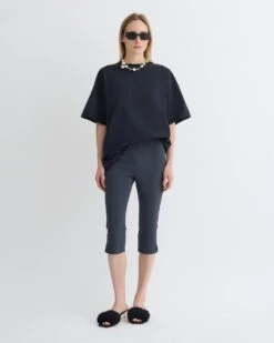 Nanushka Saoirse - Paper Jersey Capri Pants - Dusty Blue
