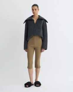 Nanushka Saoirse - Paper Jersey Capri Pants - Brown