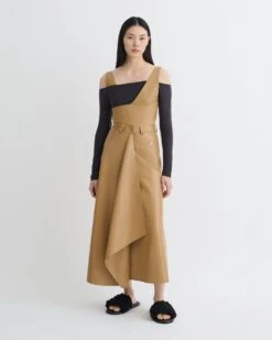 Nanushka Neith - Draped Okobor™ Alt-Leather Skirt - Oak