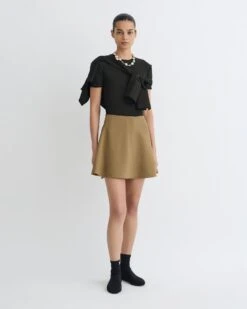 Nanushka Tenna - Tailored A-Line Mini Skirt - Brown