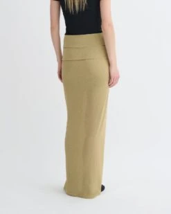 Nanushka Shanda - Draped Mesh Jersey Maxi Skirt - Sand -Nanushka Fashion Store NW25PFSK08172 4