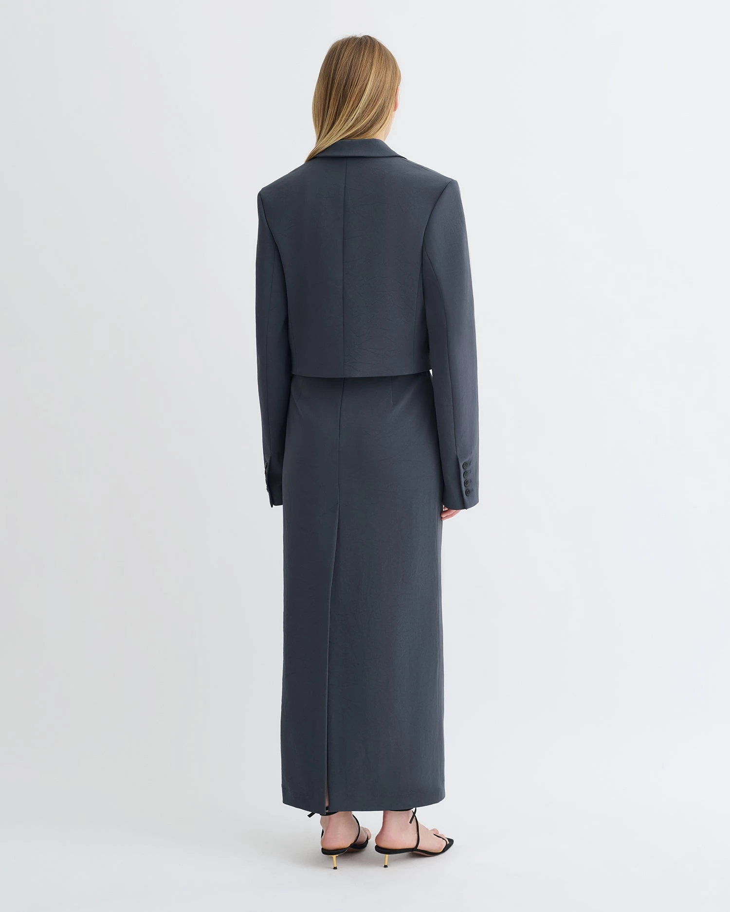 Nanushka Nya - Paper Jersey Midi Skirt - Dusty Blue 2 Nanushka Nya - Paper Jersey Midi Skirt - Dusty Blue - Image 2