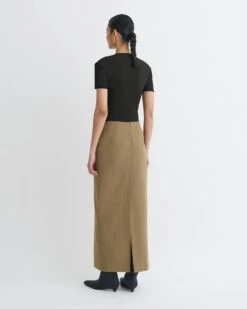 Nanushka Nya - Paper Jersey Midi Skirt - Brown -Nanushka Fashion Store NW25PFSK16177 2
