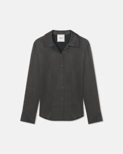 Nanushka Nathalie - Slip Satin Shirt - Dark Green -Nanushka Fashion Store NW25PFTP01869NATHALIE DARKGREEN SLIPSATIN