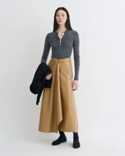 Nanushka Ariyah - Striped Terry Merino Top - Grey Stripe -Nanushka Fashion Store NW25PFTP03794 2