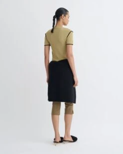 Nanushka Sabelle - Cropped Mesh Jersey T-Shirt - Sand/Anthracite -Nanushka Fashion Store NW25PFTP06772 2