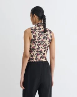 Nanushka Annyka - Printed Mesh Jersey Top - Tapestry Floral -Nanushka Fashion Store NW25PFTP09031 4