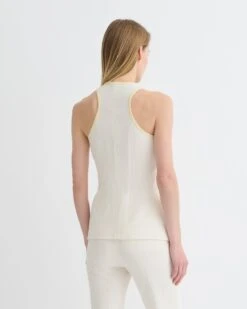 Nanushka Arne - Crepe Top - Creme -Nanushka Fashion Store NW25PFTP11105 3