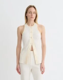 Nanushka Arne - Crepe Top - Creme
