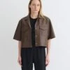 Nanushka Maisie - Regenerated Leather Shirt - Chocolate