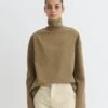 Nanushka Sitara - Paper Jersey Turtleneck Top - Brown