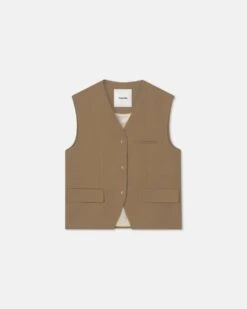 Nanushka Neymat - Tailored Vest - Brown -Nanushka Fashion Store NW25PFVS06177NEYMAT BROWN COMPACTSUITING