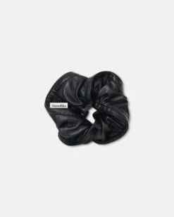 Nanushka Trish - Twisted Regenerated Leather Scrunchie - Black