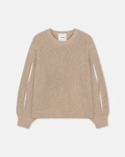 Nanushka Jacint - Cashmere-Blend Sweater - Oatmeal -Nanushka Fashion Store NW25RSSW11674 JACINT OATMEAL CASHMERE BLEND