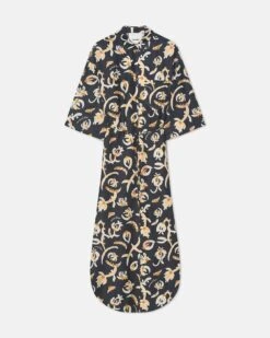 Nanushka Damala - Printed Silk Twill Shirt Dress - Black Floral 7 Nanushka Damala - Printed Silk Twill Shirt Dress - Black Floral -Nanushka Fashion Store NW25SSDR04599DAMALA BLACKFLORAL TWILLSILK