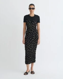 Nanushka Haylen - Seersucker Tech Chiffon Midi Dress - Polka
