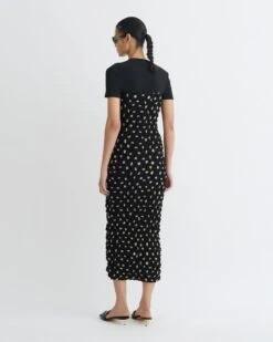 Nanushka Haylen - Seersucker Tech Chiffon Midi Dress - Polka -Nanushka Fashion Store NW25SSDR31059 3