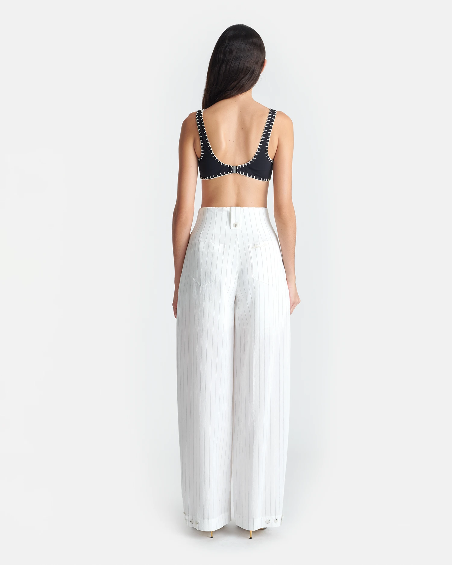 Nanushka Jenci - Pleated Wide-Leg Pants - White 3 Nanushka Jenci - Pleated Wide-Leg Pants - White - Image 3