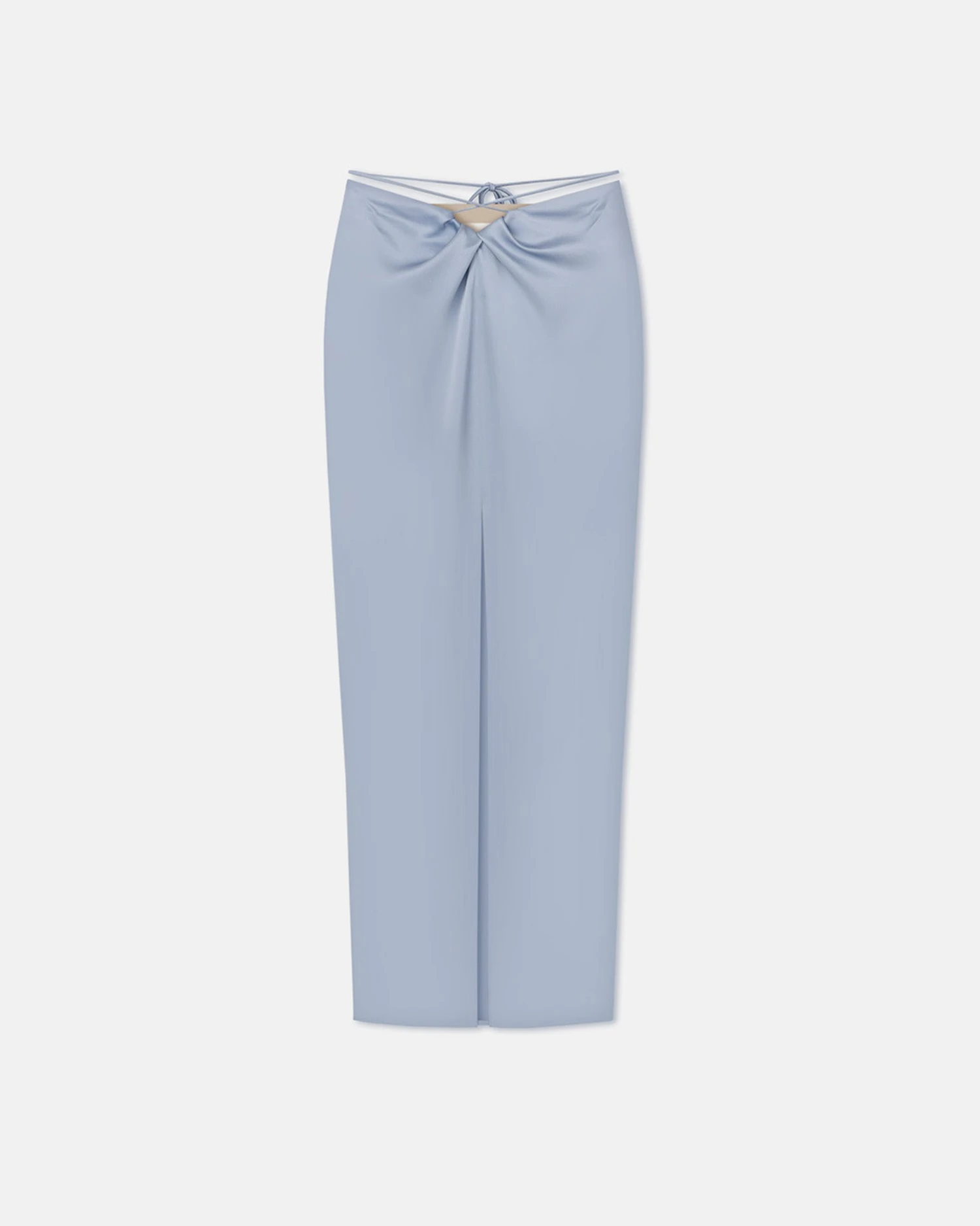 Nanushka Lianne - Draped Slip Satin Midi Skirt - Ice Blue 3 Nanushka Lianne - Draped Slip Satin Midi Skirt - Ice Blue - Image 3