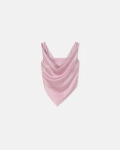 Nanushka Petra - Sleeveless Draped Slip Satin Top - Dusty Pink -Nanushka Fashion Store NW25SSTP00233PETRA DUSTYPINK SLIPSATIN