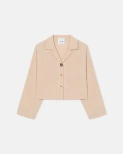 Nanushka Vally - Light Poplin Shirt - Beige -Nanushka Fashion Store NW25SSTP01673VALLY BEIGE LIGHTPOPLIN