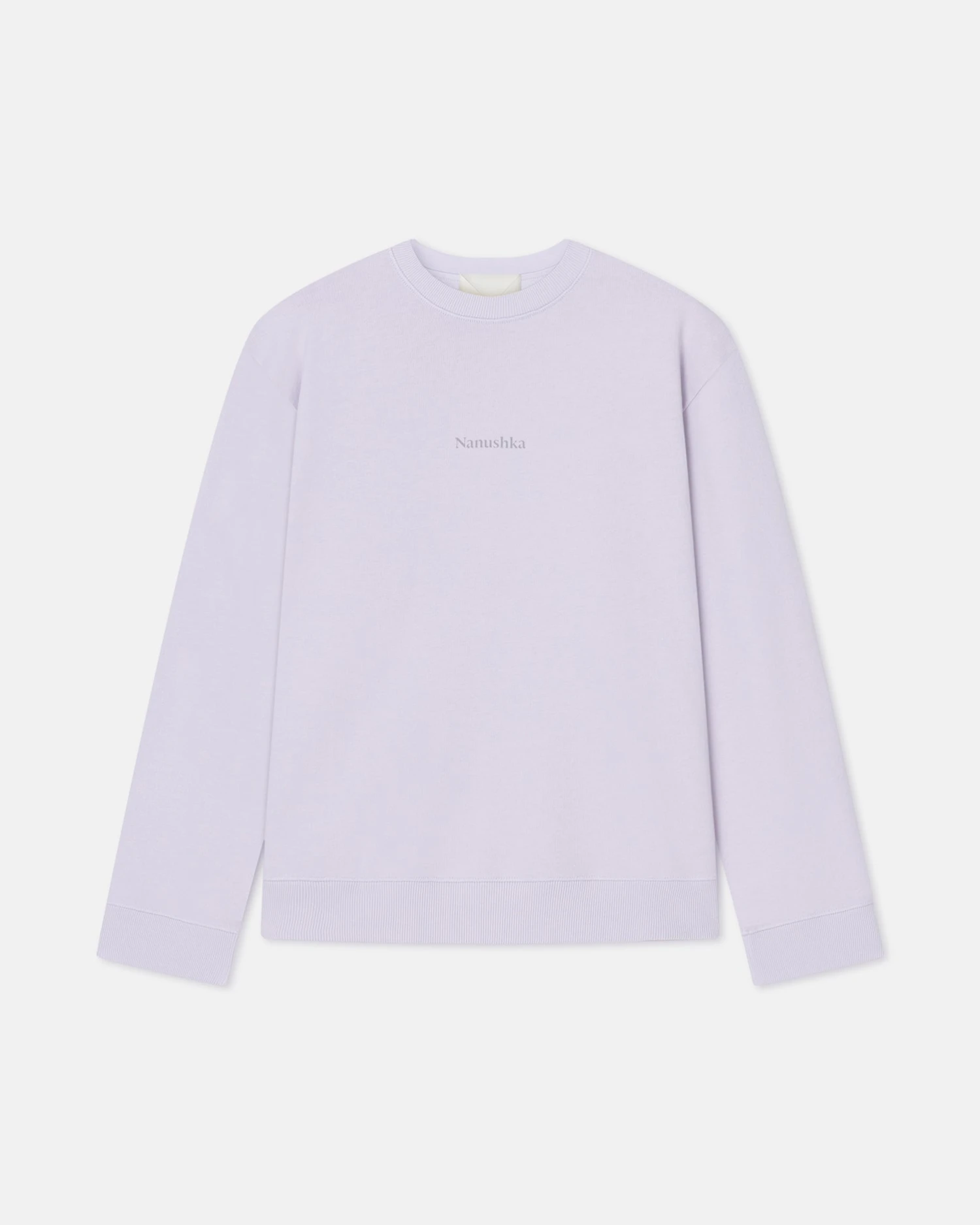 Nanushka Remy - Printed Cotton-Fleece Sweatshirt - Lilac/Black/Books 1 Nanushka Remy - Printed Cotton-Fleece Sweatshirt - Lilac/Black/Books