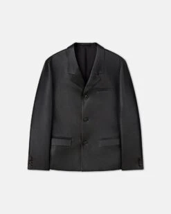 Nanushka Rox - Regenerated Leather Blazer - Black -Nanushka Fashion Store ROX BLACK REGENERATEDLEATHER