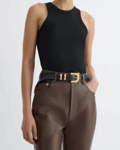 Nanushka Ryker - N' Monogram Belt - Black -Nanushka Fashion Store RYKER BLACK LEATHER 4 643e457d f02d 4d83 8a17 be24a7938e3d