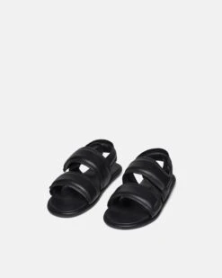 Nanushka Tarrus Mens - Rounded Toe Padded Flat Sandals - Black -Nanushka Fashion Store TARRUS BLACK NAPPA 02 4a9bfb9a 9731 4899 b73d 07e4d4ff0362