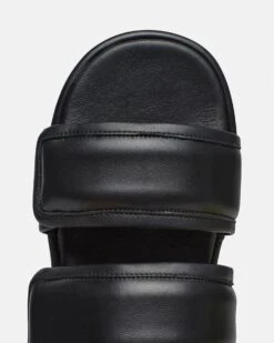 Nanushka Tarrus Mens - Rounded Toe Padded Flat Sandals - Black -Nanushka Fashion Store TARRUS BLACK NAPPA 05 9abbdc2d a697 46e7 9669 740748daacb5