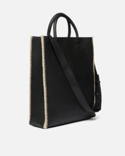 Nanushka The Compass Tote - Crochet Tote Bag - Black/Creme -Nanushka Fashion Store THE CROCHET TOTE BLACK BLACK ALT NAPPA 02 42b304cf 646e 4253 8b7d 07b4e3b039f1