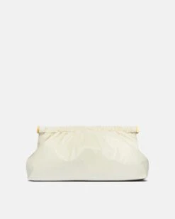 Nanushka The Bar Clutch - Patent Alt-Leather Clutch - Creme
