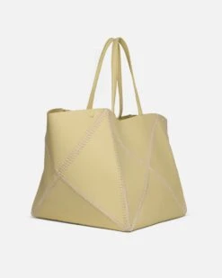 Nanushka Origami Tote Large - Alt-Nappa Crochet Tote - Moonbeam/Crème -Nanushka Fashion Store THEORIGAMITOTELARGE MOONBEAM CREME ALT NAPPA CROCHET 03
