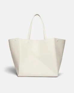 Nanushka Origami Tote Large - Alt-Nappa Tote - Off White -Nanushka Fashion Store THEORIGAMITOTELARGE OFFWHITE VEGANNAPPA 03