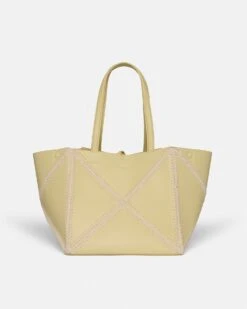 Nanushka Origami Tote - Alt-Nappa Crochet Tote - Moonbeam/Crème