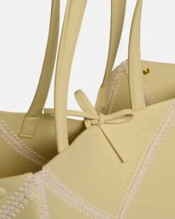 Nanushka Origami Tote Large - Alt-Nappa Crochet Tote - Moonbeam/Crème -Nanushka Fashion Store THEORIGAMITOTE MOONBEAM CREME ALT NAPPA CROCHET 04