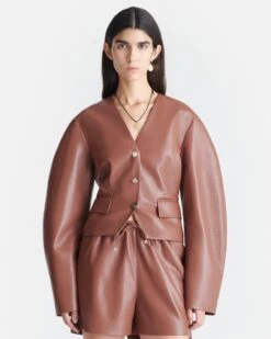 Nanushka Kiyo - Okobor™ Alt-Leather Blazer - Henna